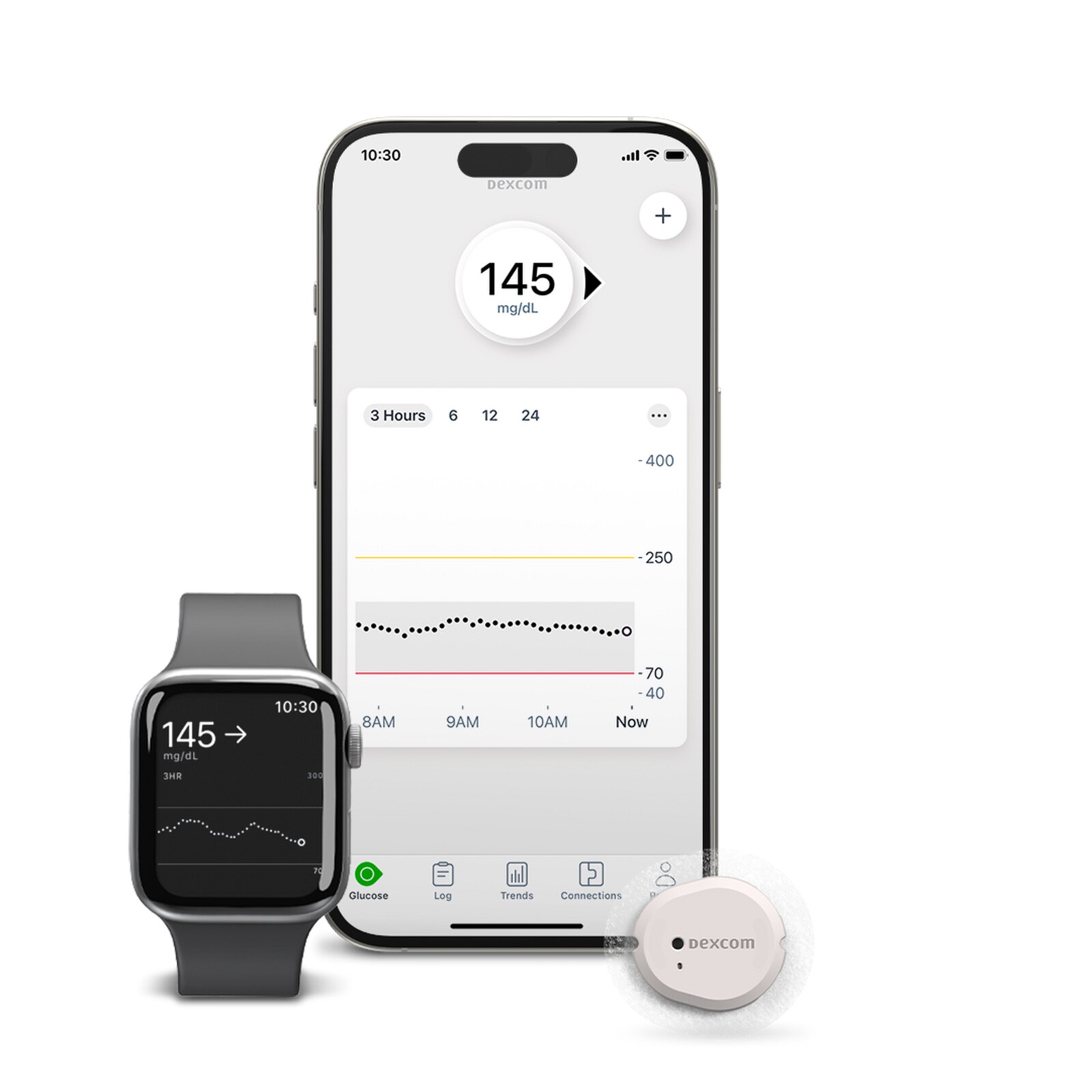 Dexcom G7 app, watch, and sensor